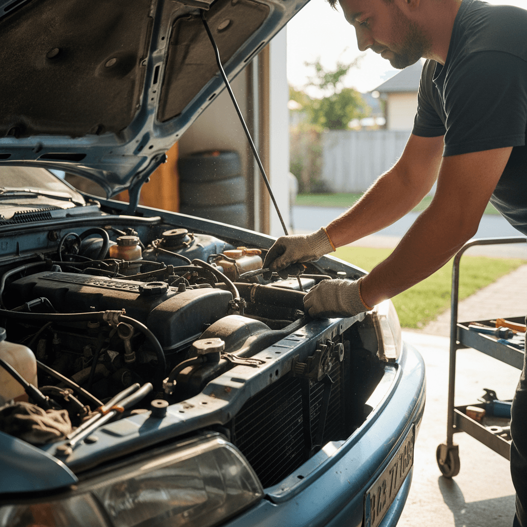 Minor car maintenance and adjustments